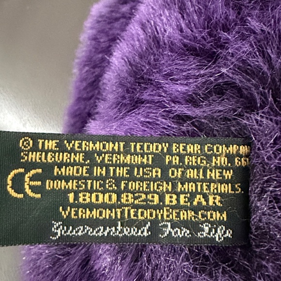 Vermont Teddy Bear in Rich Purple - Picture 3 of 4